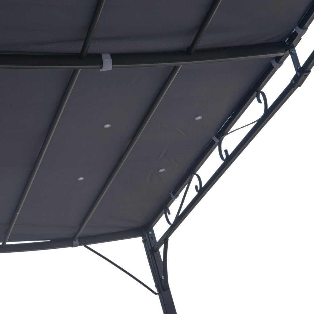 Durable 10x10 Steel Pergola, Wall-Mounted with Canopy for Patio Perfect for Homeowners, Gray