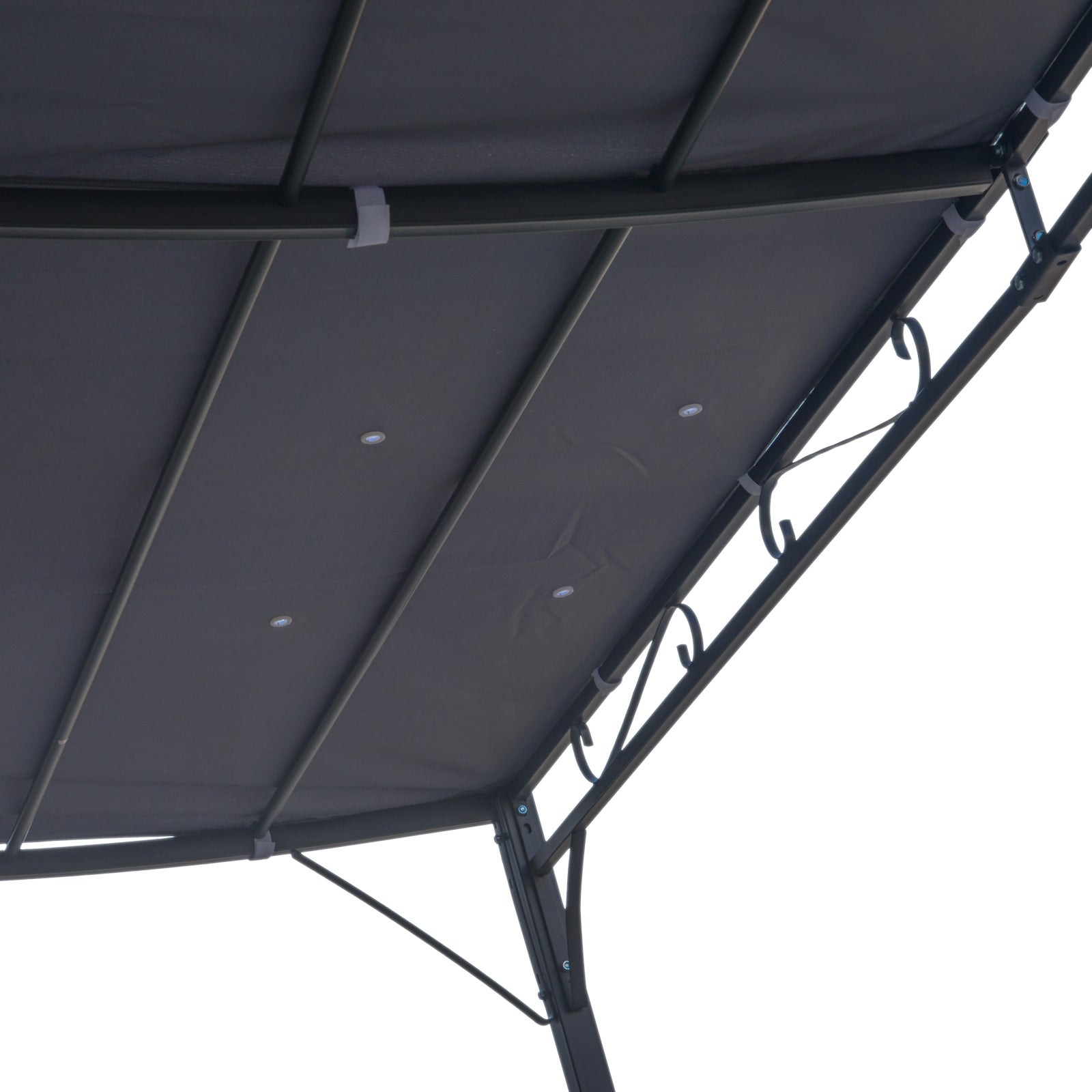 Durable 10x10 Steel Pergola, Wall-Mounted with Canopy for Patio Perfect for Homeowners, Gray