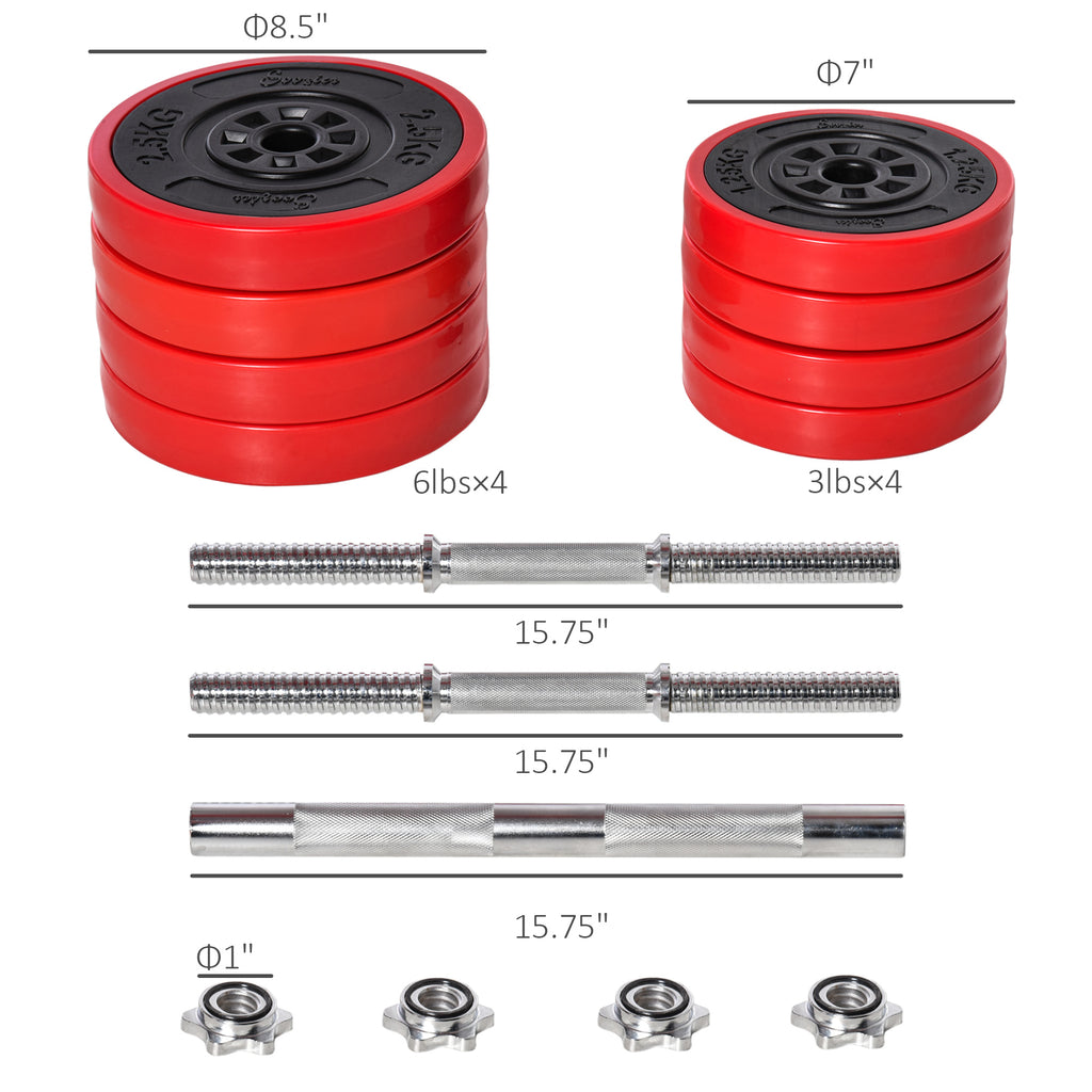 Adjustable Dumbbell Set, 44lbs Convertible to Barbell Weight Set for Home Gym Women and Men Weight Lifting Training