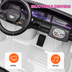 2-Seater 12V 10AH Ride on Truck, Escalade Licensed Electric Car for Kids w/ Spring Suspension Wheels, White