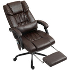 Massage Office Chair with 6 Vibrating Points, High Back Reclining Office Chair with Footrest and Remote, Brown