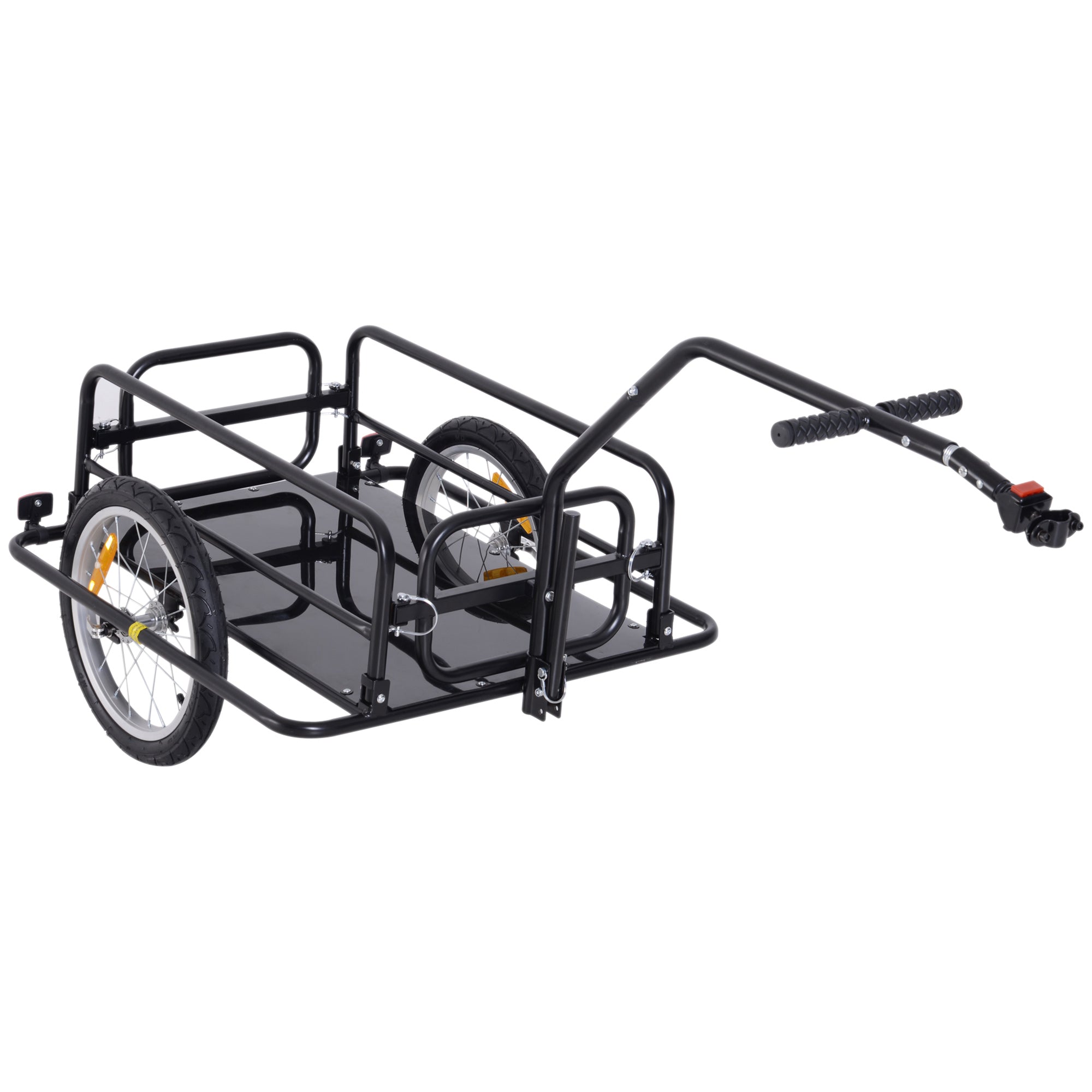 Foldable Bike Cargo Trailer Cart with Hitch, 88 lbs. Capacity, Black