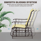 Outdoor Glider Chair, Gliders for Outside Patio with Steel Frame and Mesh Fabric for Backyard, Garden, and Porch, Beige