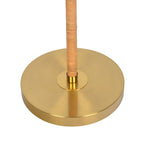Allure 2-Light Floor Lamp with Double On/Off Pull Chain, Elegant Gold Brass and Natural Rattan Tube, 14" L x 14" W x 57.5" H, Gold