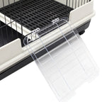 2-Level Small Animal Cage Rabbit Hutch with Wheels, Removable Tray, Platform and Ramp for Bunny, Chinchillas, Ferret, Black