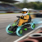 Ergonomic Pedal Go Kart Kids Ride-on Toy with Tough, Wear-Resistant Tread for Boys & Girls, Ages 5-12, Green