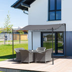 Durable 10x10 Steel Pergola, Wall-Mounted with Canopy for Patio Perfect for Homeowners, Gray