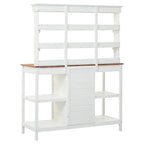 Large Wooden Potting Bench with 2 Drawer, Cabinet, Open Shelf, Farmhouse Garden Workstation for Backyard, 50'' L x 19.5'' W x 66'' H, White
