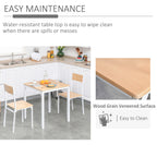 3-Piece Wooden Square Dining Table Set with 1 Table and 2 Chairs and Sturdy Metal Frame for Small Space, White