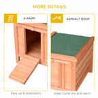 Small Wooden Rabbit Hutch Bunny Cage Guinea Pig Cage Duck House Dog House with Openable & Waterproof Roof, for Rabbits, Chickens, Ducks, Natural