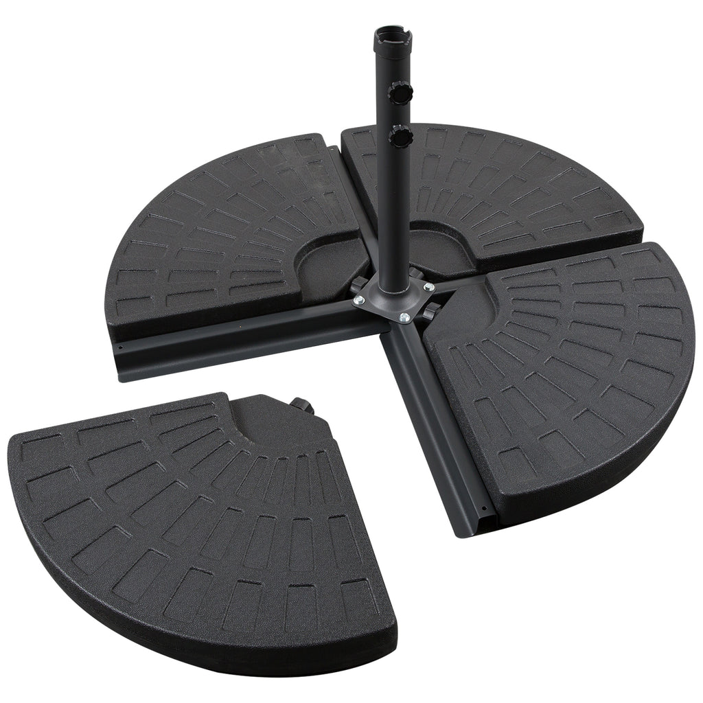 Large 4 Piece Round Fillable Weighted Offset Market Patio Umbrella Base