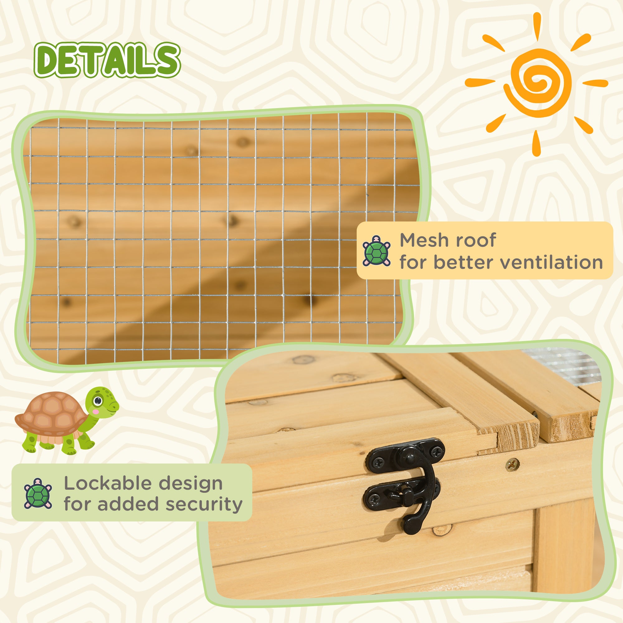 Wooden Reptile Cage with Top Access for Turtles, Lizards, Snakes, Yellow