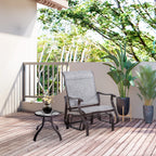 Outdoor Glider Chair, Gliders for Outside Patio with Steel Frame and Mesh Fabric for Backyard, Garden, and Porch, Gray
