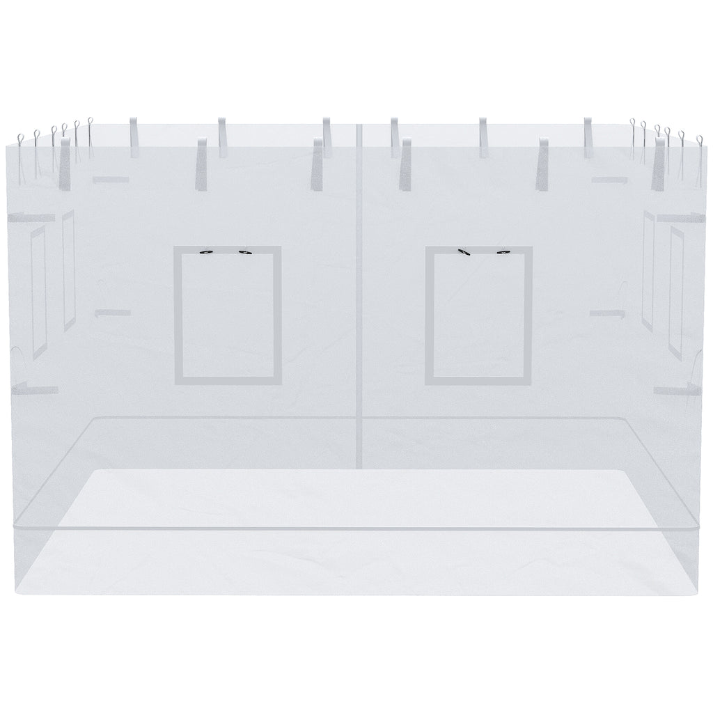 Canopy Screen Walls, Replacement Netting with 6 Service Windows and 1 Door, for 10' x 10' Canopy Tent, White