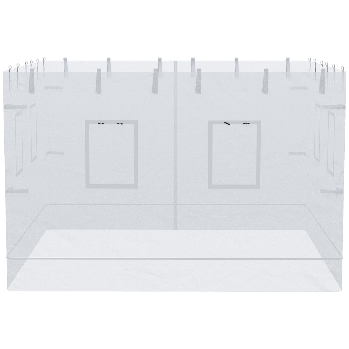 Canopy Screen Walls, Replacement Netting with 6 Service Windows and 1 Door, for 10' x 10' Canopy Tent, White