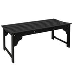 Slatted Wooden Garden Bench, Curved Seat Front Porch Bench, Black