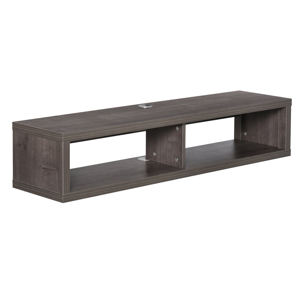 Wall Mounted TV Stand, Media Console Floating Storage Shelf for Living Room or Home Office, Dark Grey