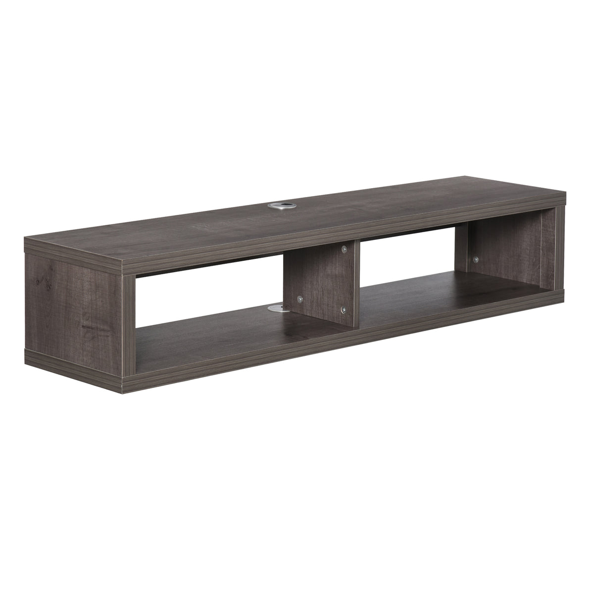 Wall Mounted TV Stand, Media Console Floating Storage Shelf for Living Room or Home Office, Dark Grey