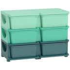 3 Tier Kids Storage Organizer with 6 Drawers for Bedroom, Nursery, Kindergarten, Living Room, Boys and Girls, Green