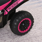 NO Power Kids Ride On Push Car, Ride Racer, Foot-to-floor Sliding Car, Walking ATV Toy with Music, Lights, for 1.5-3 Years Old, Pink