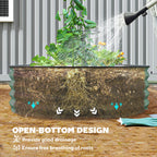 7' x 3' x 1' Raised Garden Bed Set, 2PCS Raised Beds for Gardening with Metal Plant Stakes, Green