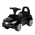 Kids Ride On Push Car, Foot-to-Floor Walking Sliding Toy Car for Toddler with Working Horn, Music, Headlights and Storage, Black
