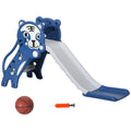Slide for Kids with Basketball Hoop for Indoor Use, Easy Set Up Baby Slide for Kids 18-36 Months, Blue