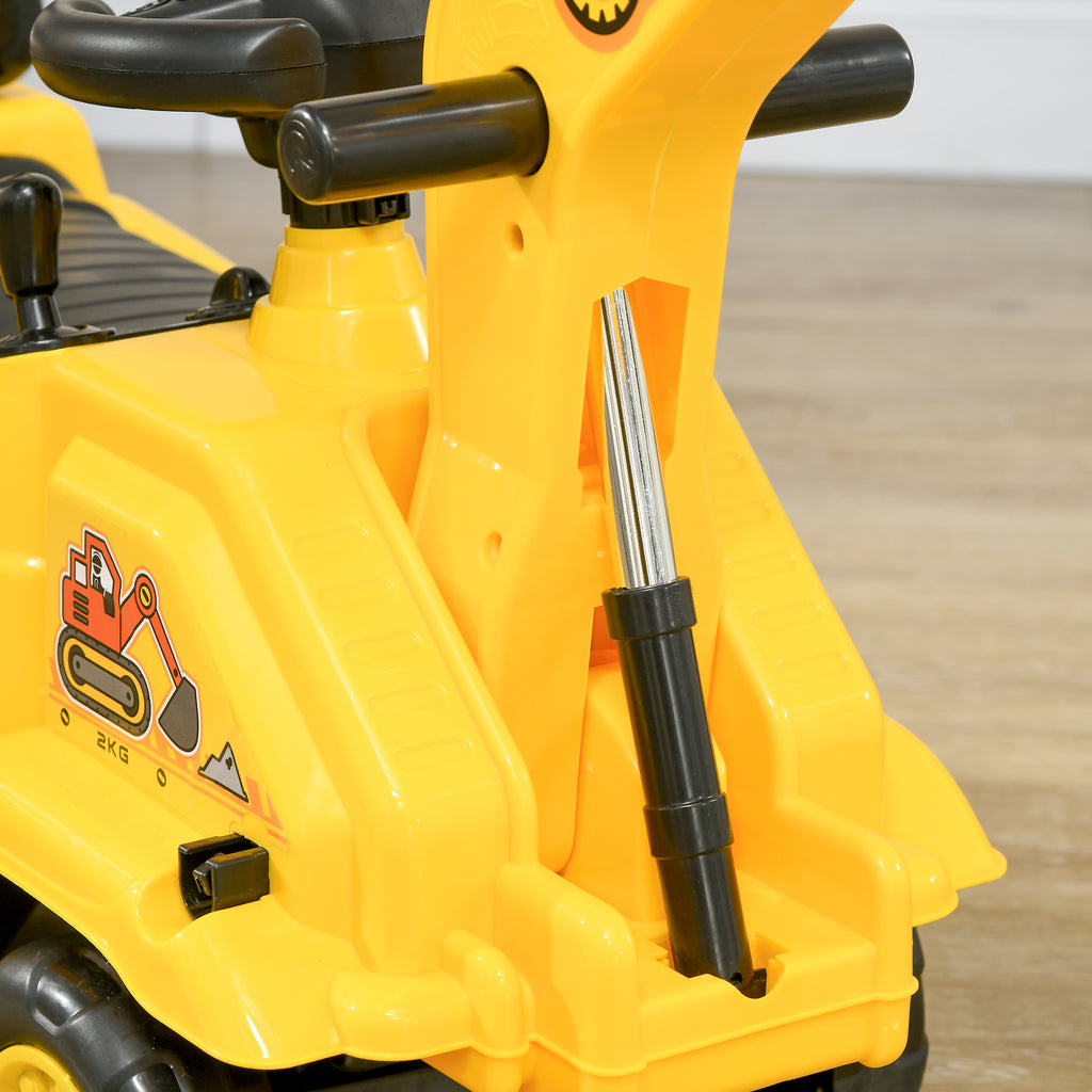 2 in 1 Ride On Toy Digger Digger Tractor Pulling Cart Pretend Play Construction Truck
