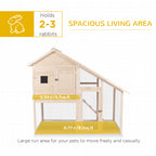 55" L 2-Tier Wooden Rabbit Hutch Bunny Cage