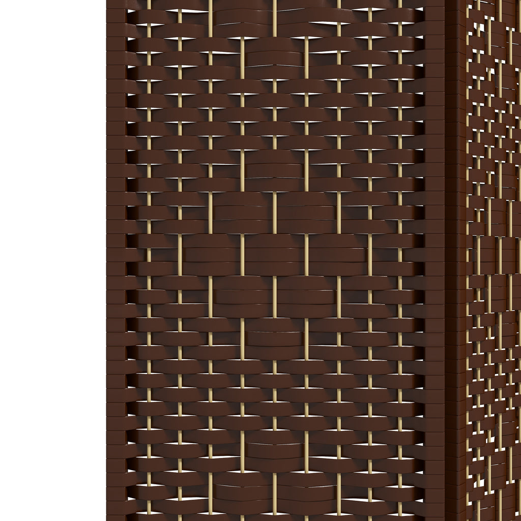 3 Panel Folding Room Divider Portable Privacy Screen Wave Fiber Room Partition for Home Office Brown