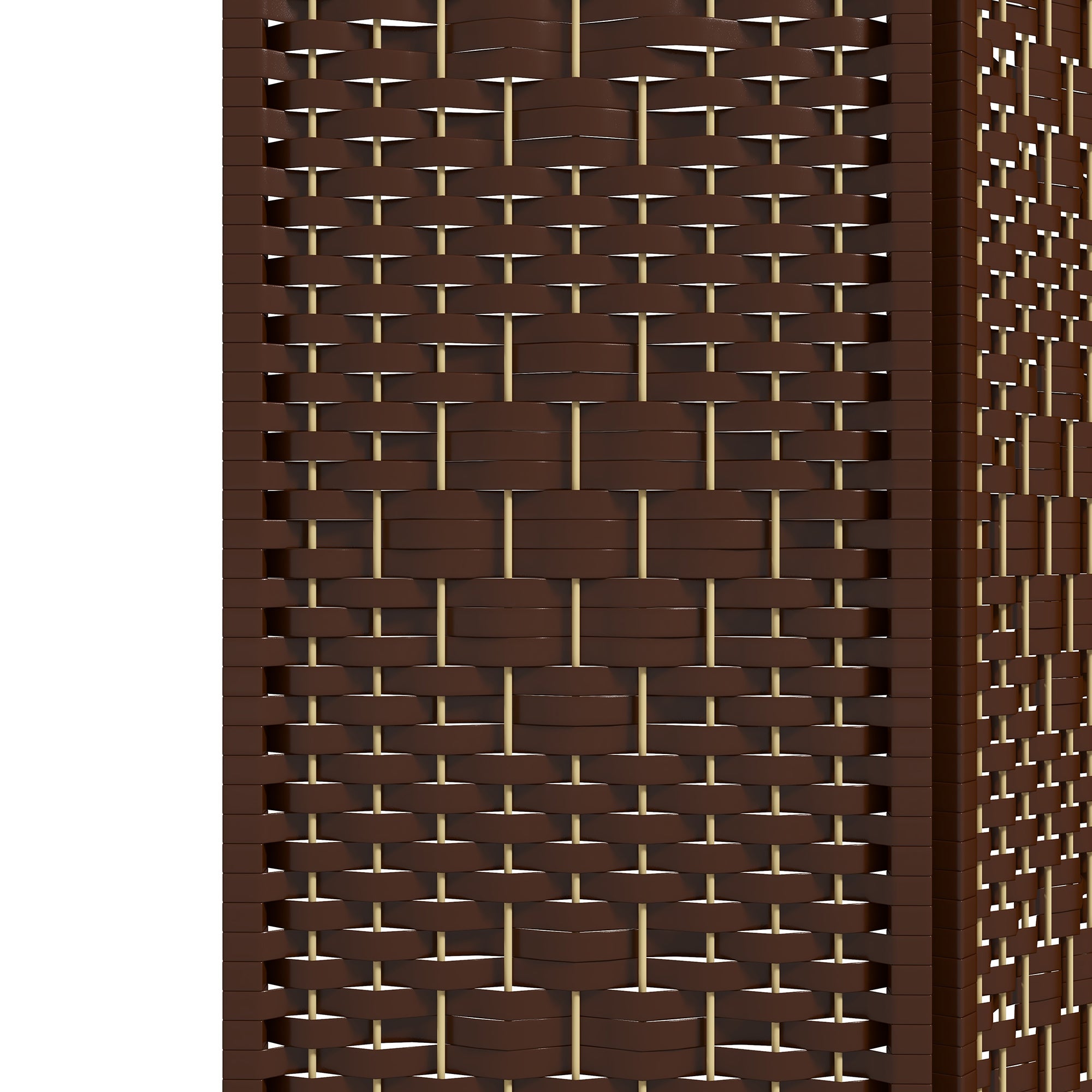 3 Panel Folding Room Divider Portable Privacy Screen Wave Fiber Room Partition for Home Office Brown