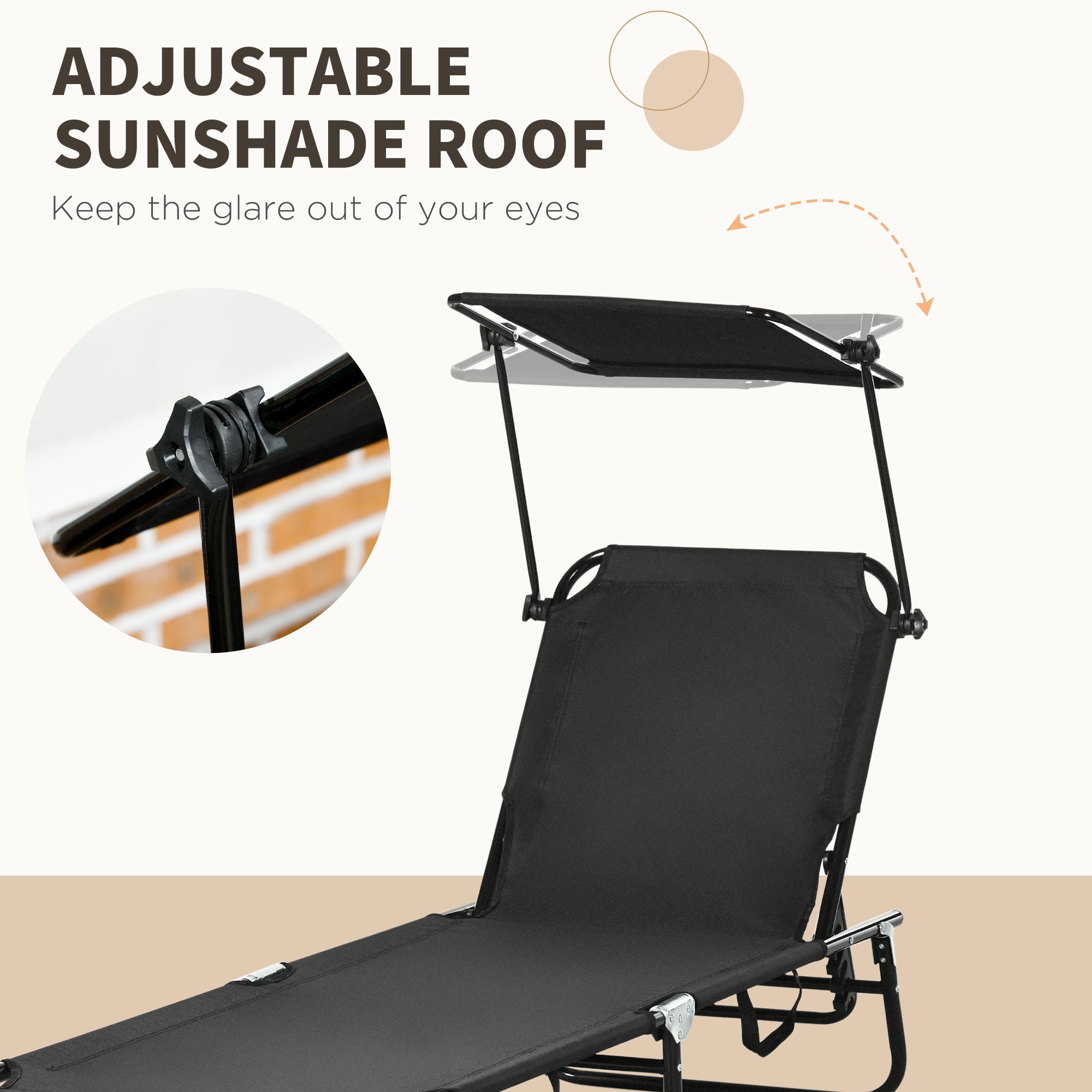 Chaise Pool Lounge Chairs Set of 2, Outdoor Sun Tanning Chairs, Reclining Back, Steel Frame and Side Pocket, Black