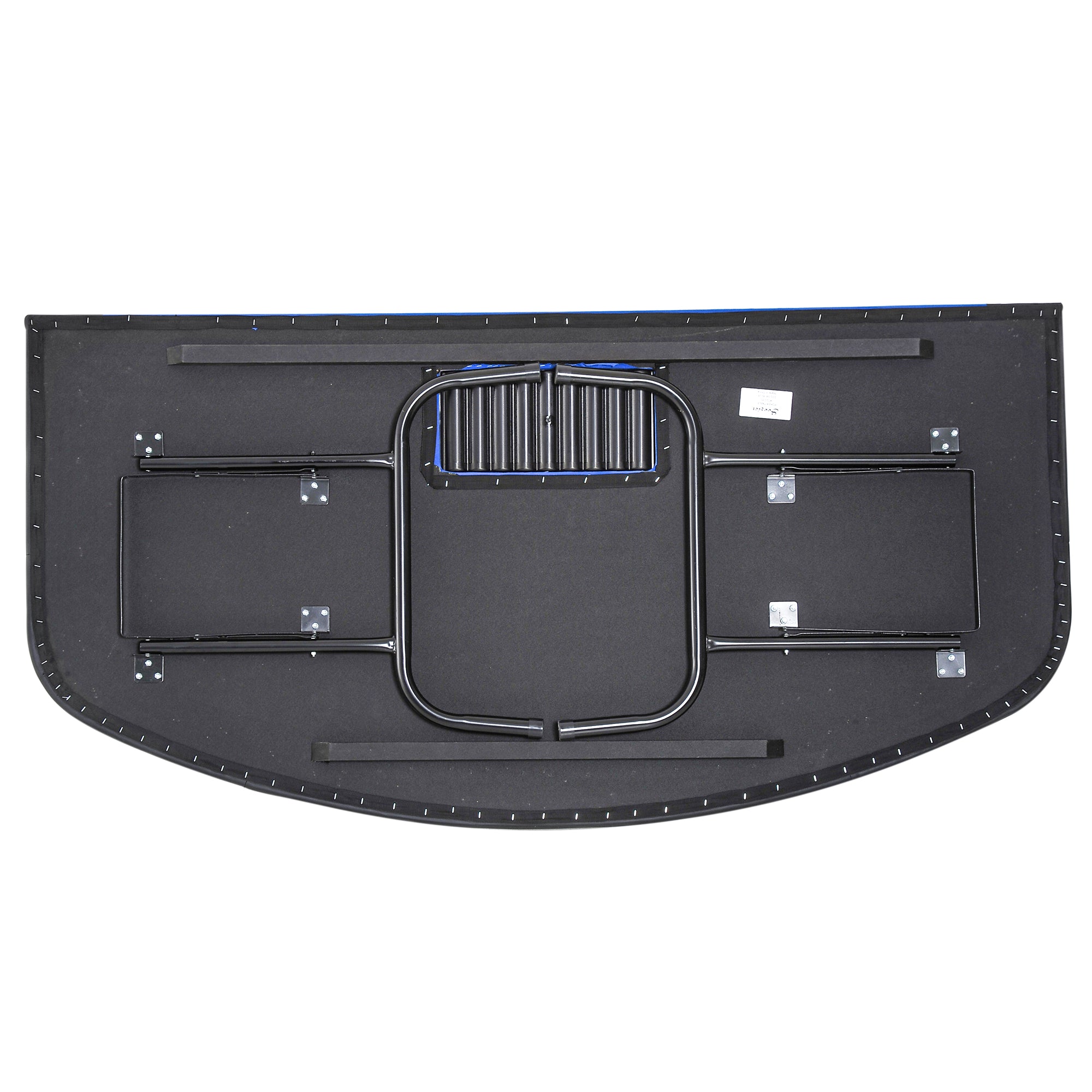 Poker Table Foldable, 72" Blackjack Table for 7 Players with Chip & Cup Holder, Blue Felt