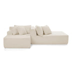 2-Seater Compressed Foam Lounge Sofa with Velvet Fabric and No Wood Frame, Loveseat Ideal for Bedroom, 83" L x 63" W x 25" H, Beige