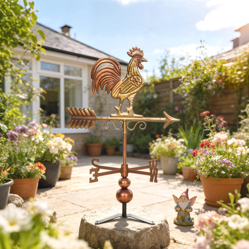 Metal Rooster Weathervane, Roof Mount Wind Direction Indicator, Outdoor Weather Vanes