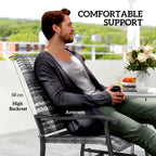 Wicker Rattan Swivel Patio Glider Chair Set of 2, Outdoor Glider Chair with Steel Frame, High Back, Gray