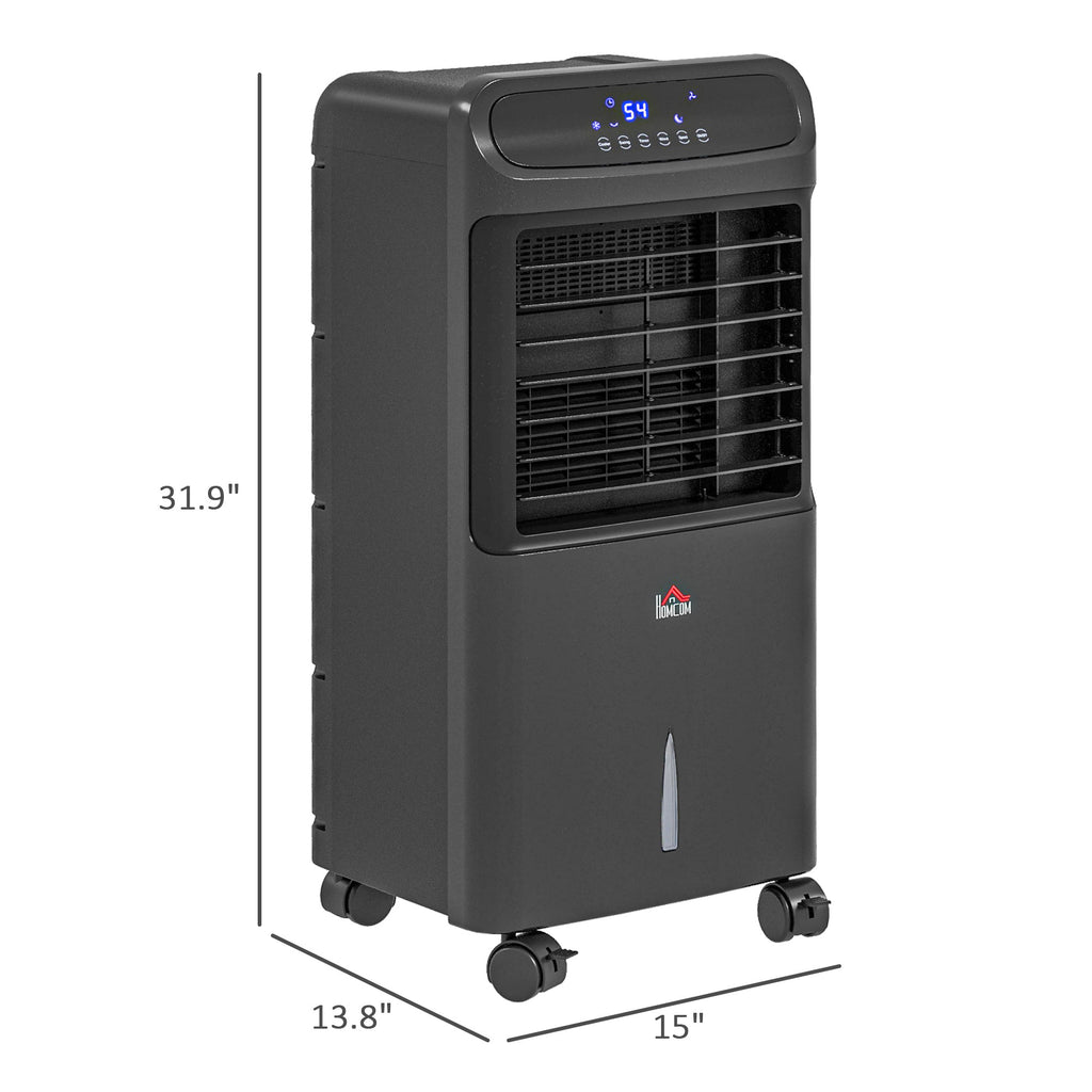 3-In-1 Ice Cooling Fan, Mobile Evaporative Air Cooler with Remote, Timer, Oscillating for Home Office, Bedroom, Black