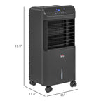 3-In-1 Ice Cooling Fan, Mobile Evaporative Air Cooler with Remote, Timer, Oscillating for Home Office, Bedroom, Black