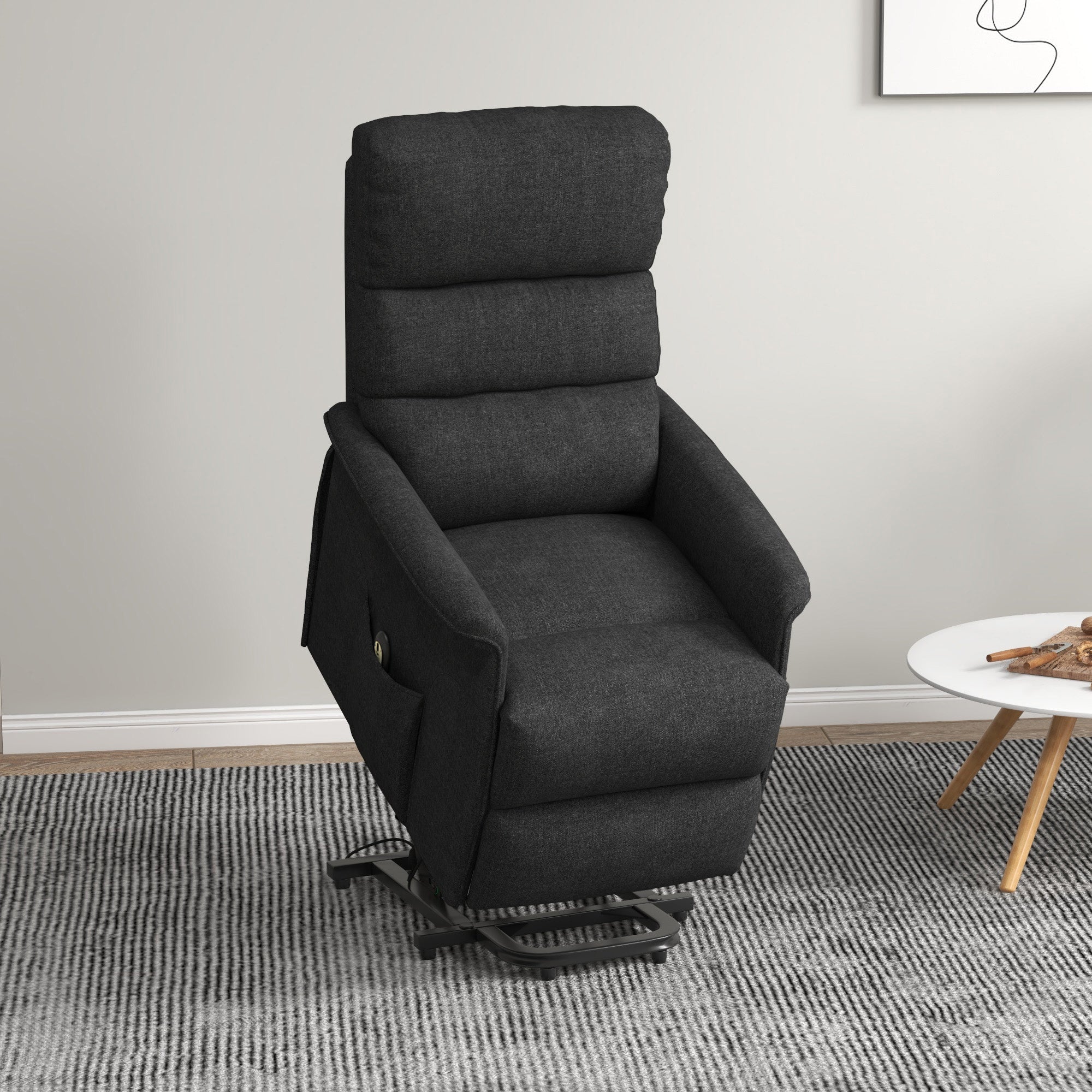 Power Lift Chair for Seniors, Electric Lift Recliner Chair with Remote Control, Side Pockets for Living Room, Black