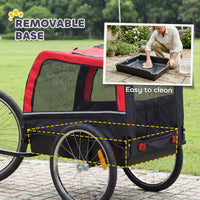 Dog Bike Trailer, Pet Cart Bicycle Carrier with 20" Air Tires, Quick-Release Wheels, Reflectors, Flag
