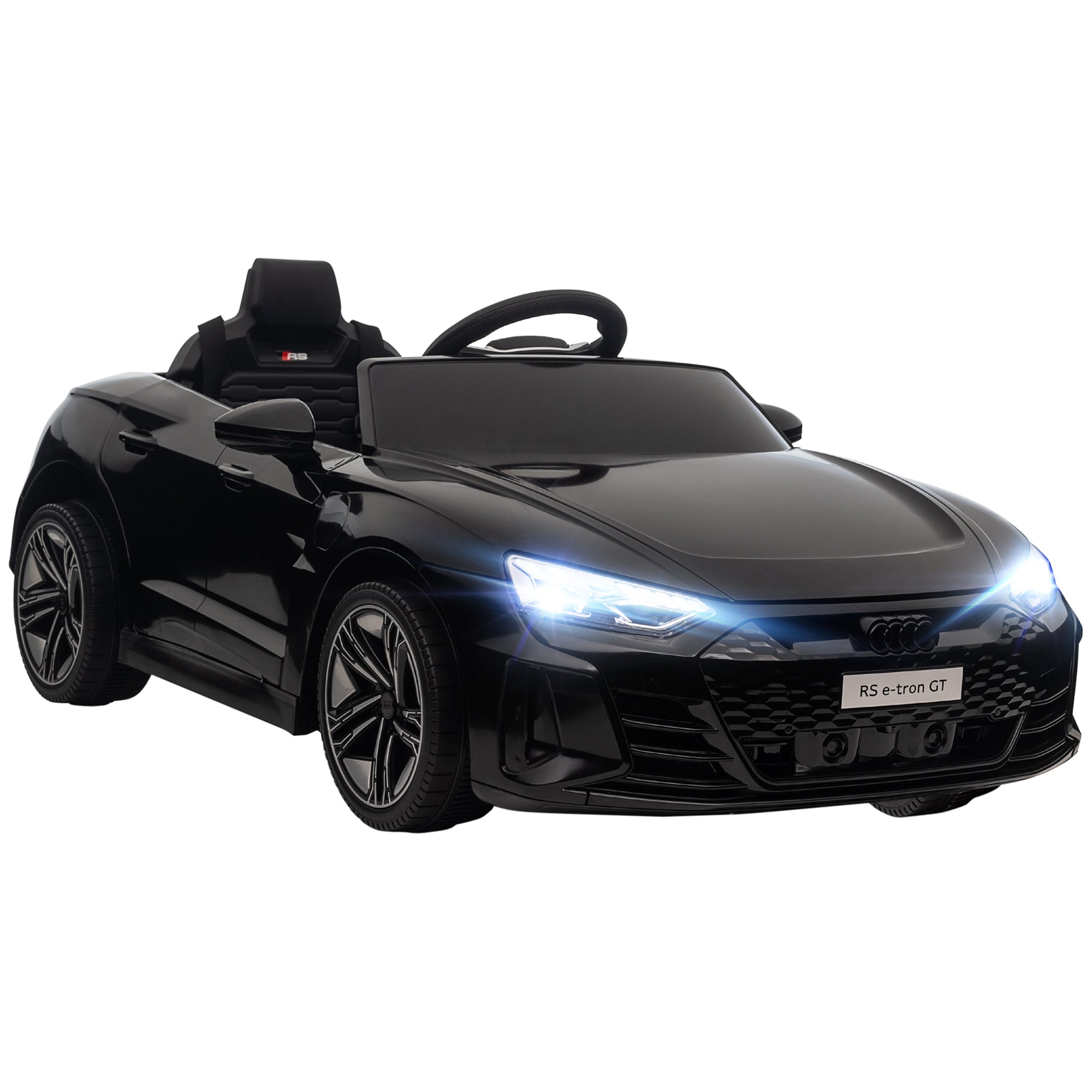 Licensed RS e-tron GT 12V Ride On Car Truck for Kids, Electric Car Ride On Vehicle w/Parent Remote Control, Music, Lights, for Toddlers, Black