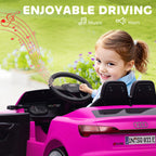 Q8 e-tron Sportback Licensed 12V Battery Powered Kids Electric Car w/ Spring Suspension, Soft Start, Pink