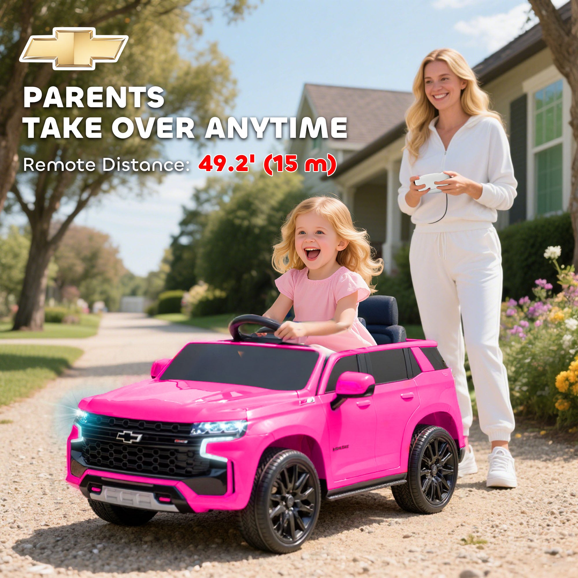 Electric Ride on Car 12V Kids Ride-on Toy, Pink