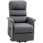 Power Lift Chair with Vibration Massage, Fabric Upholstered Recliner Chair for Elderly with Remote Control, Side Pockets, Grey