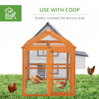 Wooden Chicken Run, Combinable Design with Perches, 4.6' x 2.8', Orange