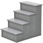 Pet Stairs, Small Dog Steps for Couch Bed with Cushioned Removable Covering, 15.75" x 23.25" x 21.25", Grey