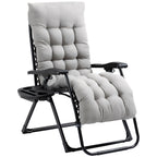 Padded Zero Gravity Chair, Folding Recliner Chair with Cup Holder Cushion, Gray