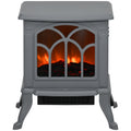 Electric Fireplace Heater, Freestanding Fireplace Stove with Realistic Logs and Flame Effect, 750W/1500W, Gray