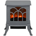 Electric Fireplace Heater, Freestanding Fireplace Stove with Realistic Logs and Flame Effect, 750W/1500W, Gray