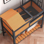 Tortoise Enclosure Tortoise House w/ Adjustable Lamp Holder, Storage Shelf, Removable Main House, Openable Lid, Yellow